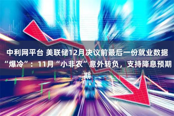 中利网平台 美联储12月决议前最后一份就业数据“爆冷”：11月“小非农”意外转负，支持降息预期