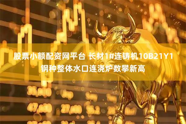 股票小额配资网平台 长材1#连铸机10B21Y1钢种整体水口连浇炉数攀新高